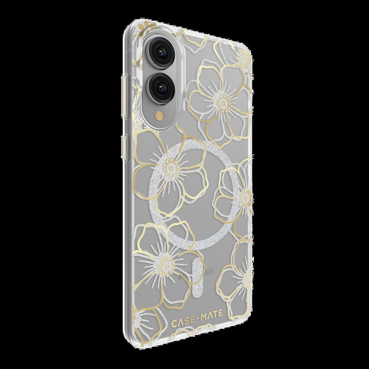 The Case-Mate Floral Gems magnetic case features an eye-catching floral design accented with shimmering gemstones, creating a stunning complement to any device.