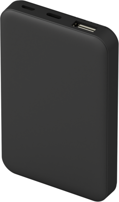 DBRAMANTE1928 Re-Charge Universal Dual Port Slim Fast Charge Power Bank - 5,000 MAH clear