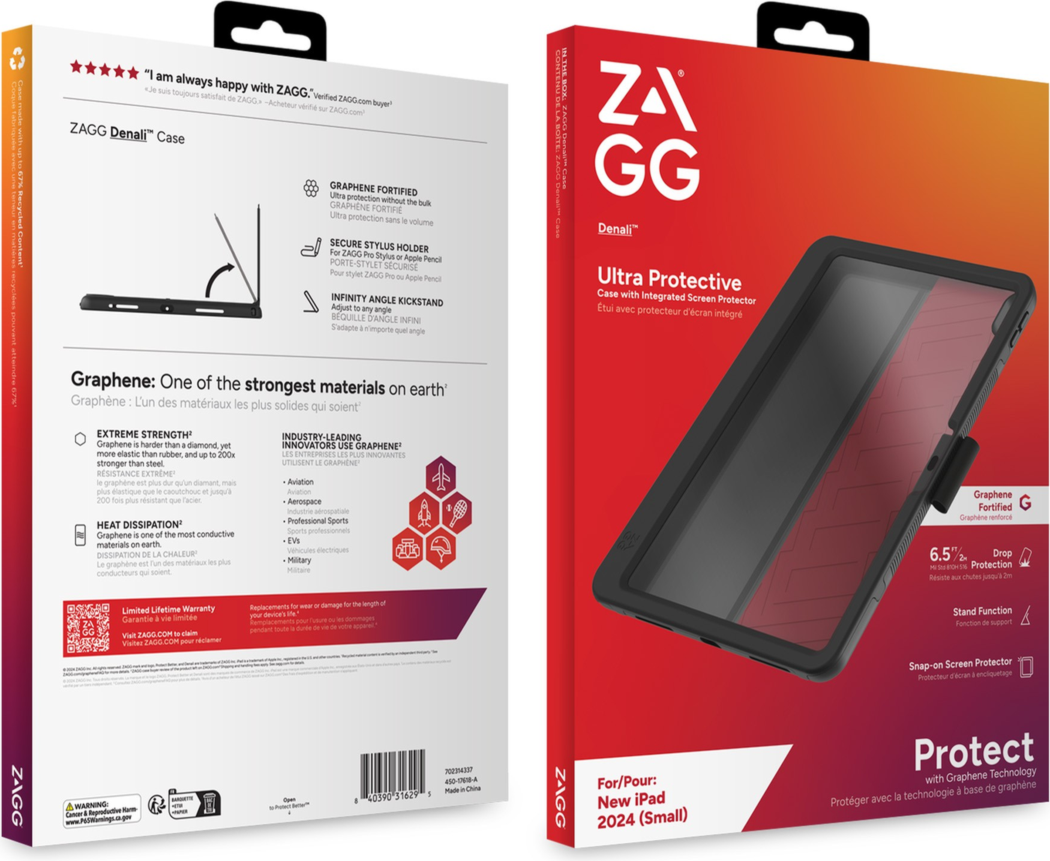 The ZAGG Denali case for tablets combines ultimate protection with useability features and drop protection up to 6.5 feet.