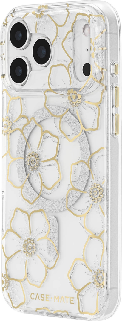 Case-Mate - Floral Gems MagSafe Case for Apple iPhone 18 Pro/17 Pro - Gold