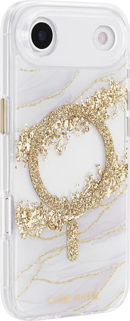 <p>The Case-Mate Karat Granite MagSafe case features a classic white granite design, accented with gold, and offers 12 foot drop protection with MagSafe compatibility.</p>