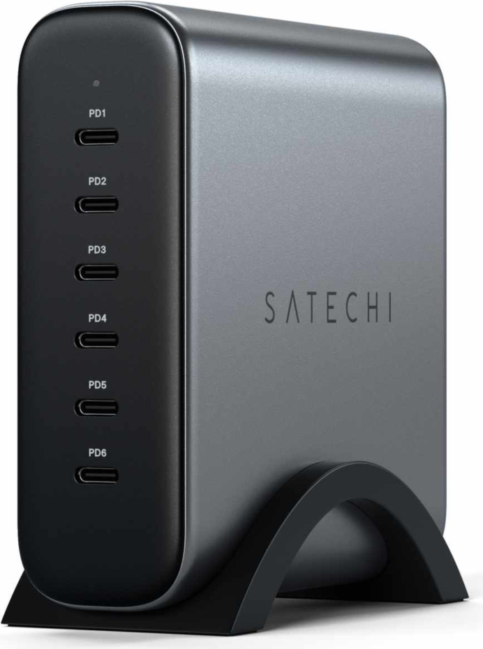 Satechi Chargeur 200W USB-C 6 ports PD GaN - Gris sidéral