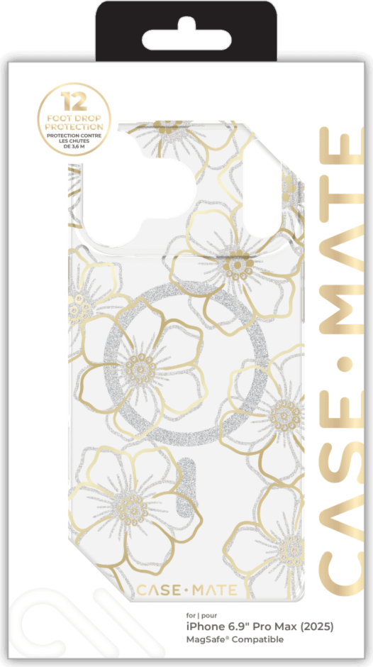 Case-Mate - Floral Gems MagSafe Case for Apple iPhone 17 Pro Max - Gold