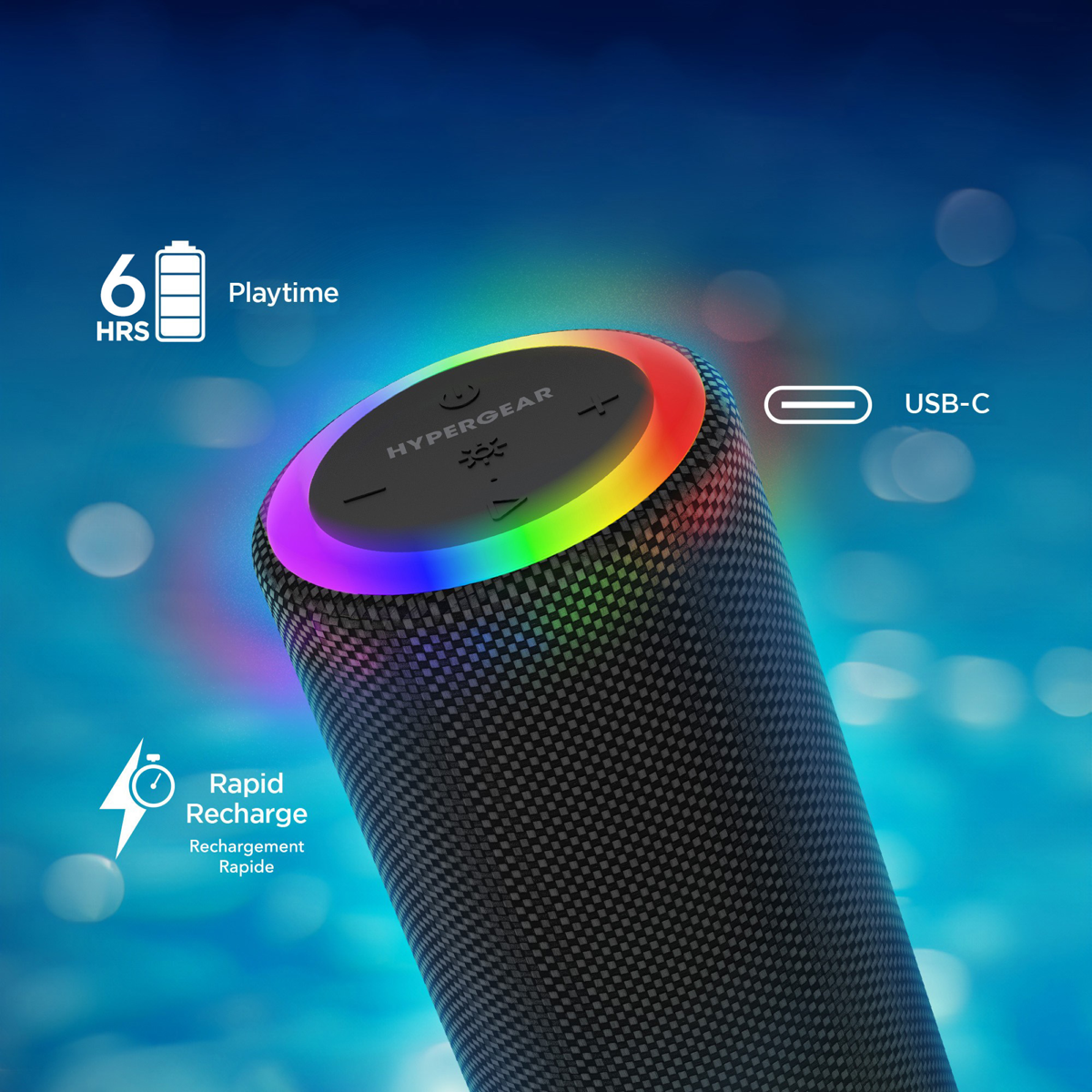 <p>The HyperGear Halo XL Wireless LED Speaker is a waterproof speaker designed with a dynamic multicolour beat-synced light show - perfect for pool parties!</p>