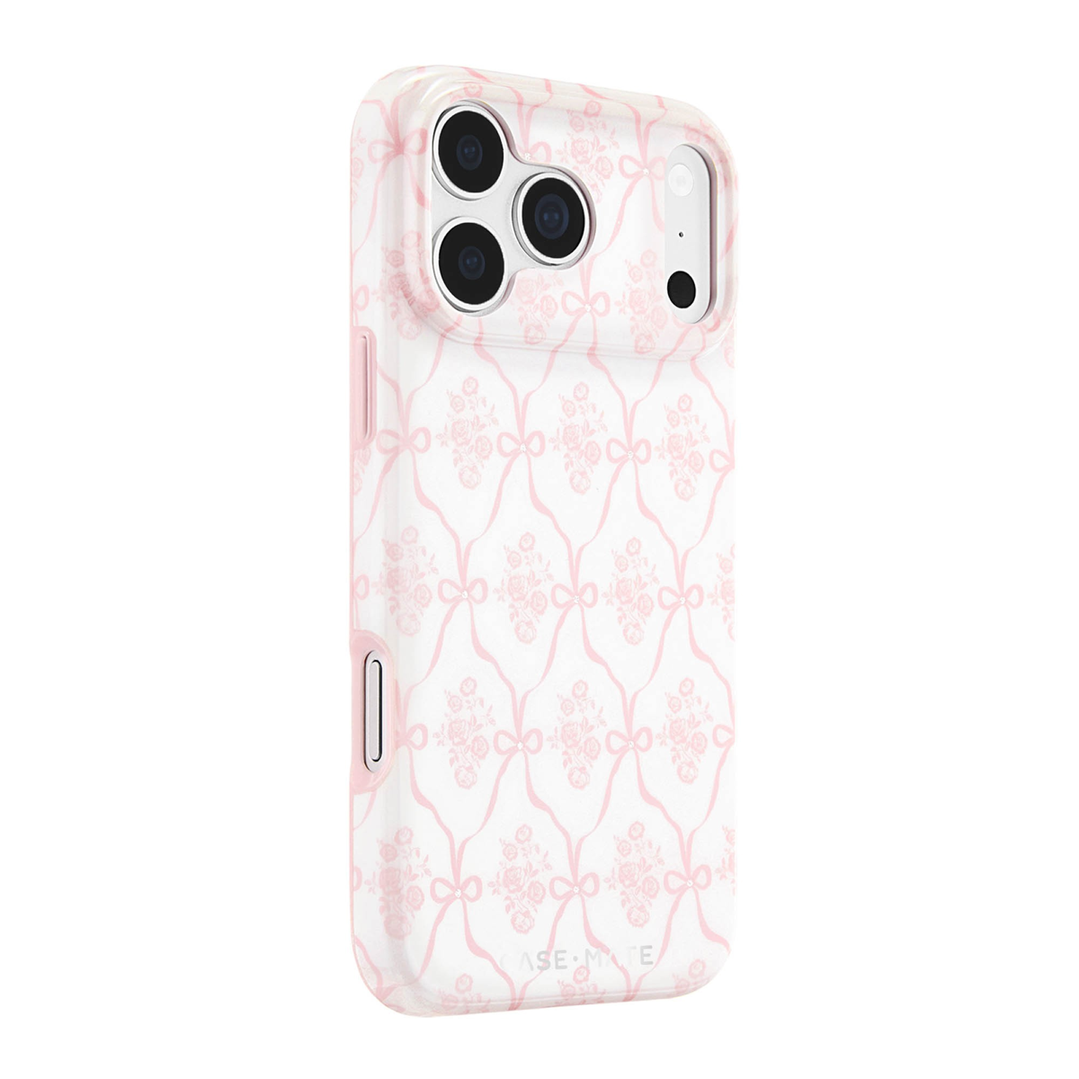The Case-Mate Trellis Bow case combines a delicate bow and glitter trellis design with 12-foot drop protection and built-in MagSafe magnets.