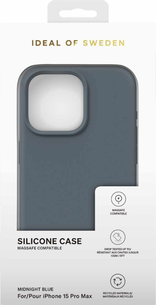 IDSICMSI2367P411 Silicone Case Magsafe iPhone 15 Pro Max Midnight Blue