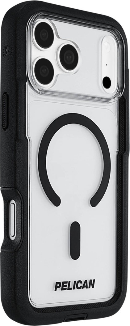 Pelican - Étui Voyager MagSafe avec étui de ceinture pour Apple iPhone 18 Pro Max/17 Pro Max - Noir et transparent