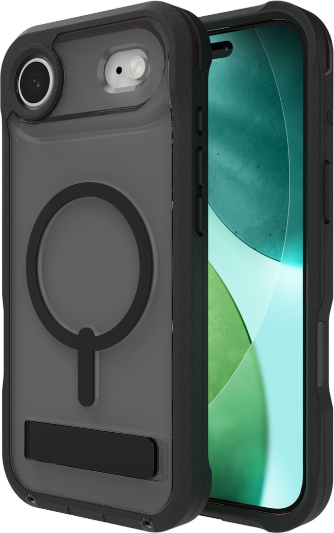ZAGG - Rainier Snap MagSafe Case with Kickstand for Apple iPhone Air - Smoke Black