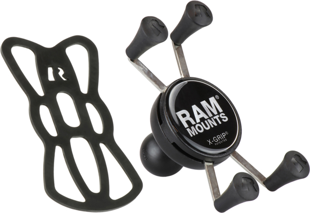 Secure any phone confidently using the RAM X-Grip Universal Phone Holder for B size 1” ball RAM Mounts. The Spring Loaded ‘X’ design with rubber caps sports great holder power without hiding the phone.