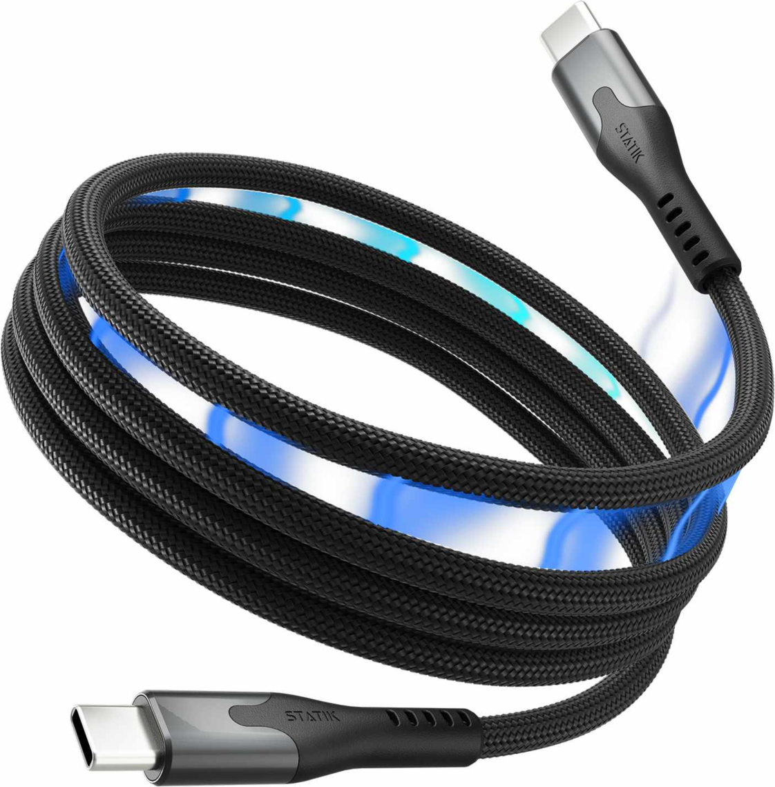 Statik - MagStack Pro Charge/Sync Magnetic Cable USB-C to USB-C 6.6ft Black