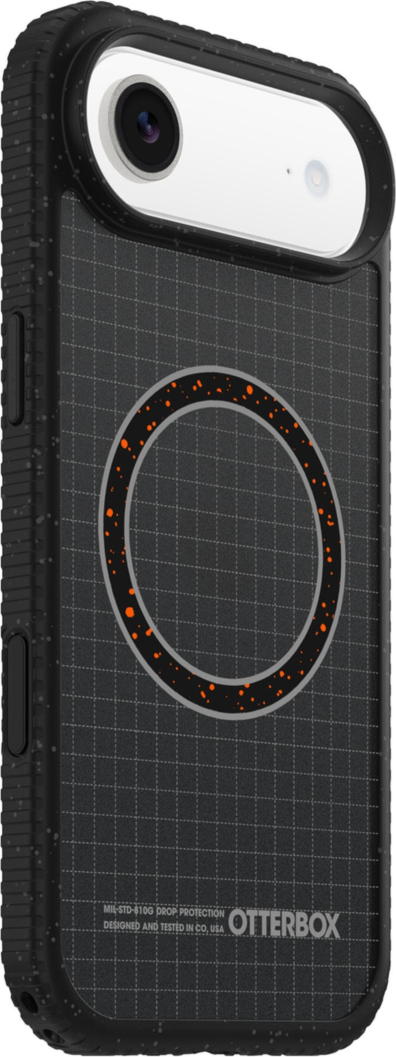 The OtterBox Sole Series features a grippy, high-ridge tread and unique ombré fabric back for secure style. It offers MagSafe compatibility and a removable lanyard loop.