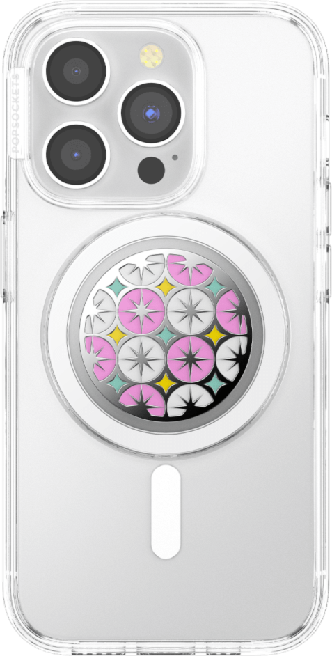 PopSockets 807477 PopGrip pour MagSafe Rond avec Anneau Adaptateur Enamel Atomic Wallpaper