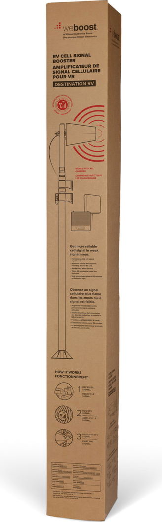 <p>The weBoost Destination RV is designed for large RVs, toy haulers, and trailers and delivers powerful cell signal when parked anywhere.</p>