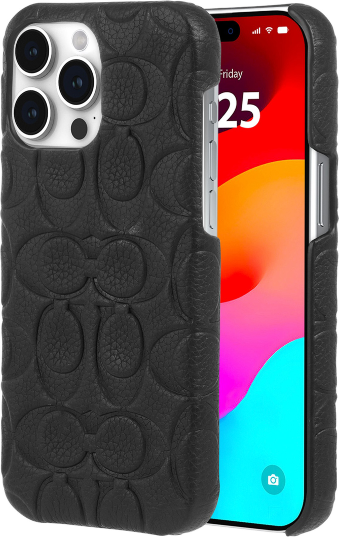 The Coach Leather Slim Wrap Case is durably designed with an impressive 10 ft drop protection and thin profile for wireless charging.