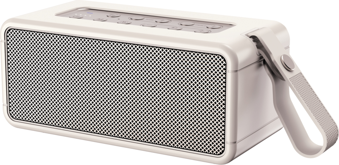 Powerful 80W output with Bass and Treble Equalizer
DSP sound optimisation
6 LED light modes
IPX6 water-resistant for outdoor use
TWS pairing for stereo sound
Removable handle
Charging time:3H
Playback time: 12H
Designed in Canada
1-Year Warranty