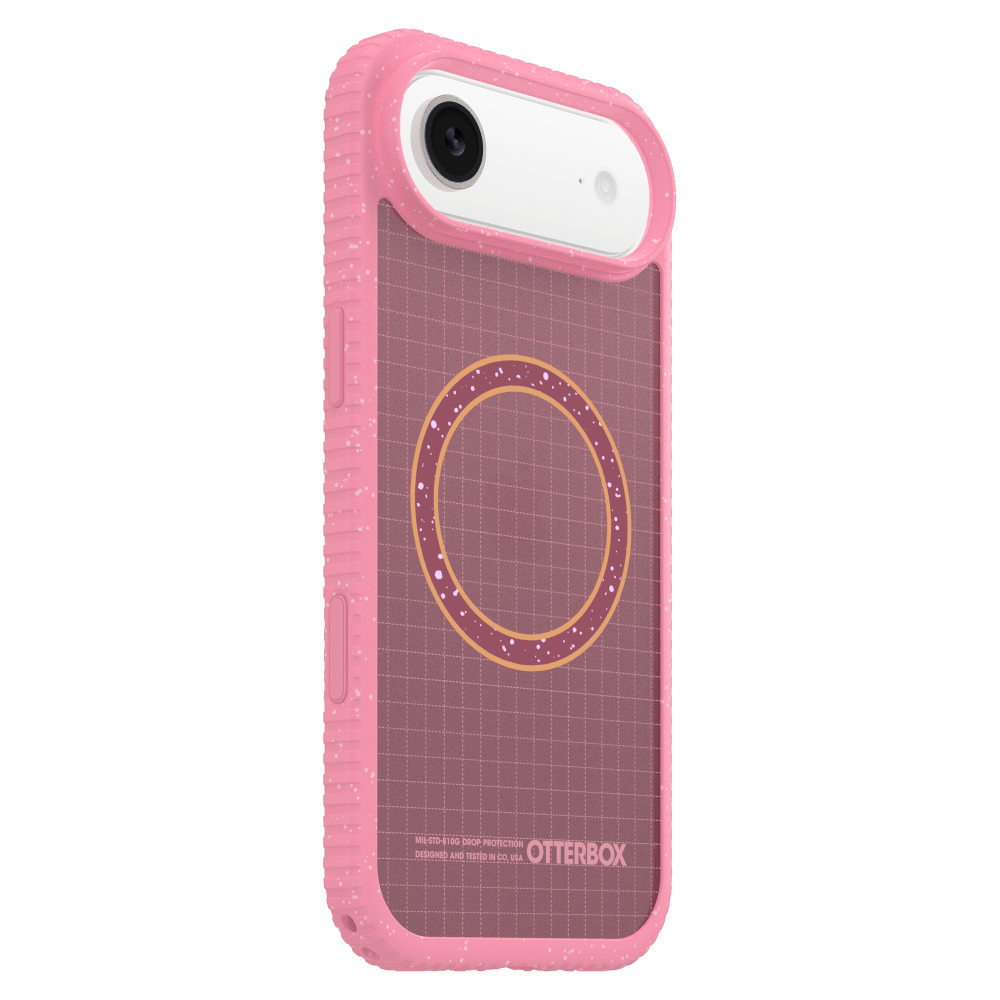 The OtterBox Sole Series features a grippy, high-ridge tread and unique ombré fabric back for secure style. It offers MagSafe compatibility and a removable lanyard loop.
