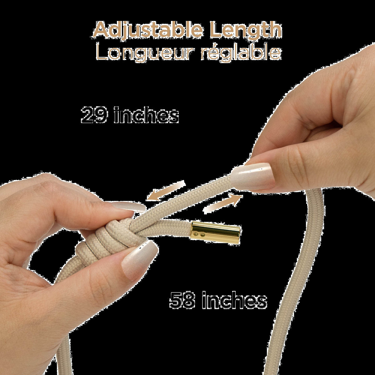 This HyperGear Universal Crossbody Phone Strap blends soft braided rope with polished gold metal accents for a chic, hands-free carry. It offers a secure, undroppable, and adjustable fit for any phone.