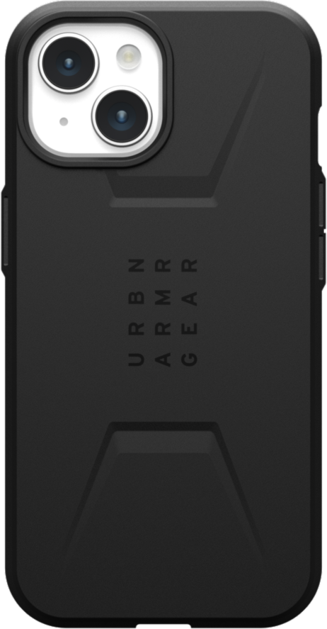 The modern yet rugged UAG Civilian case features shock absorbing construction in a lightweight design that is compatible with MagSafe charging.
