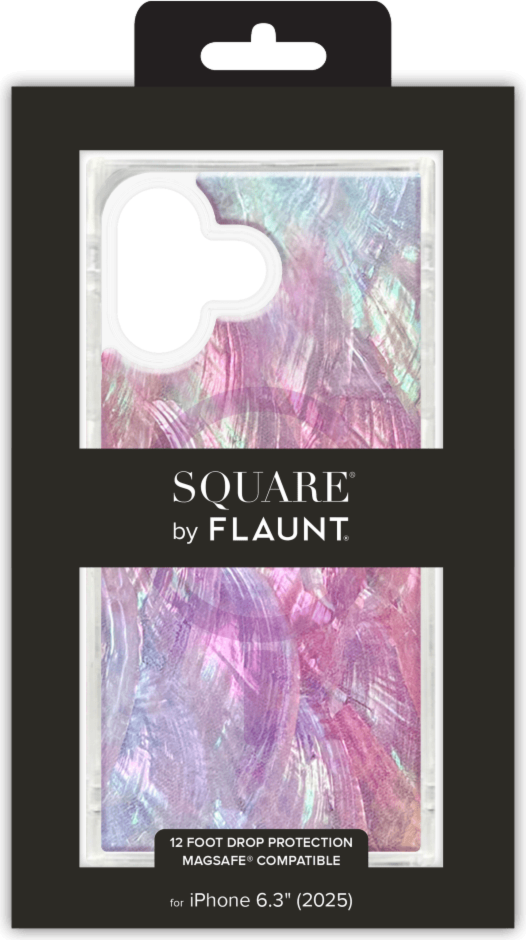 Flaunt - Étui MagSafe carré pour Apple iPhone 17 - Nacre rose