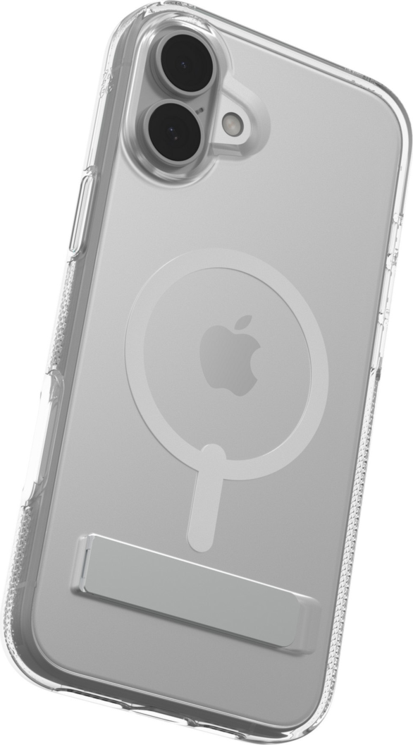 Strengthened with Graphene, ZAGG's Crystal Palace Snap series case with kickstand combines an ultra-slim, crystal-clear profile with up to 13 ft drop protection and seamless MagSafe compatibility.