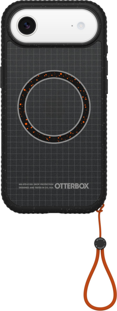 The OtterBox Sole Series features a grippy, high-ridge tread and unique ombré fabric back for secure style. It offers MagSafe compatibility and a removable lanyard loop.