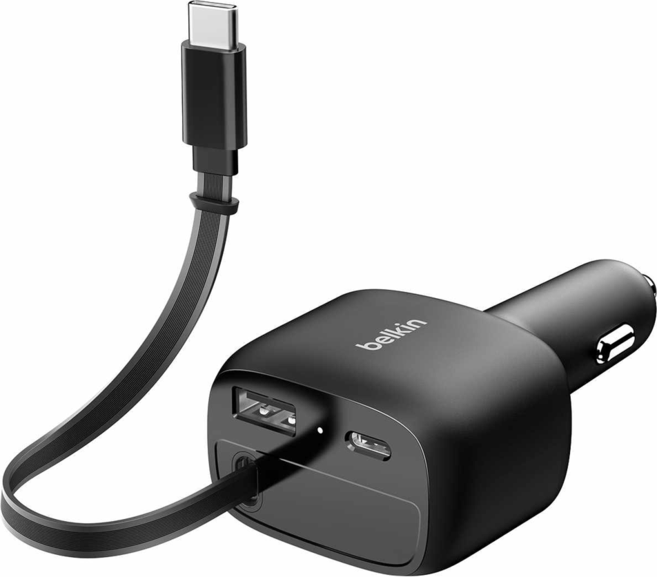 Belkin CCC001fqBK Chargeur de Voiture Rétractable BoostCharge 75W Noir