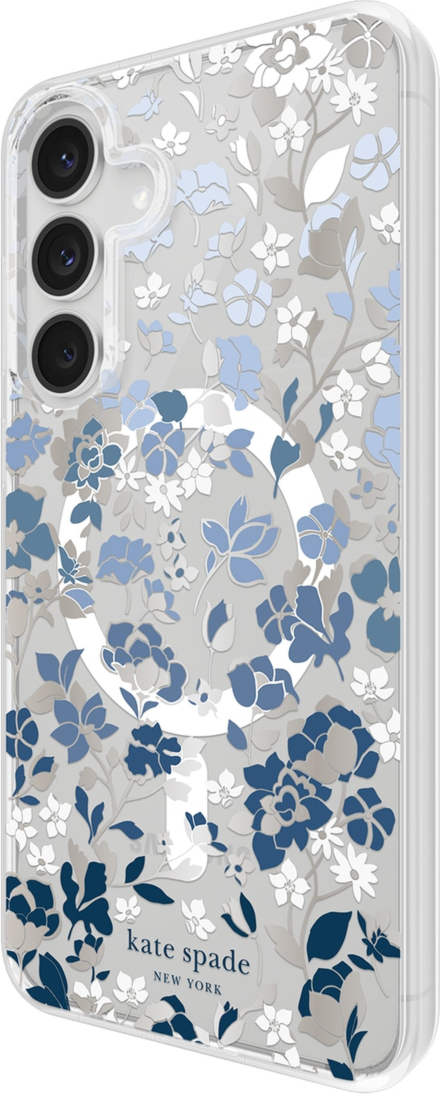 Kate Spade KS058940 Étui de Protective avec Magnets Flowerbed Bleu pour Samsung Galaxy S25 FE