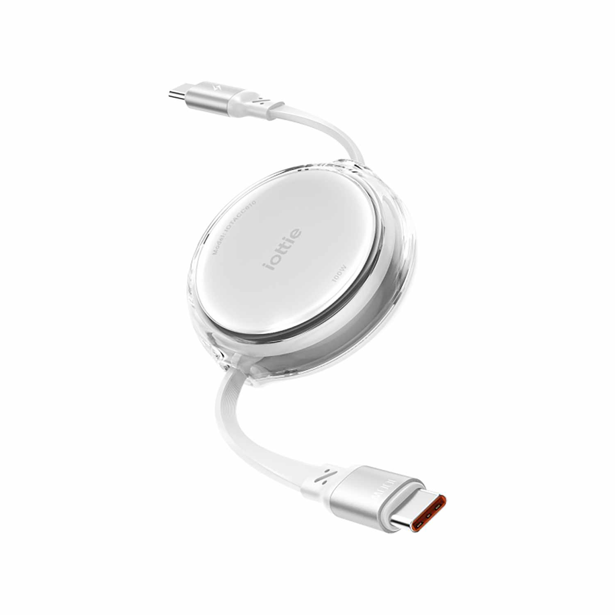 iOttie IOTACC610 Câble Rétractable USB-C vers USB-C 100W (Lot de 2) 3 pieds Blanc