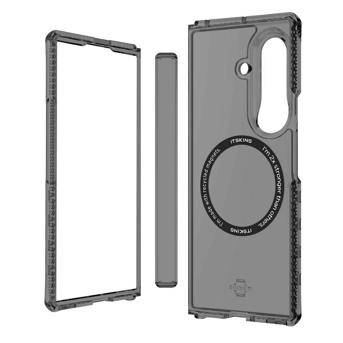 ITSKINS - Hybrid_R Hinge Clear w/Magnets Case Smoke for Samsung Galaxy Z Fold8 Ultra