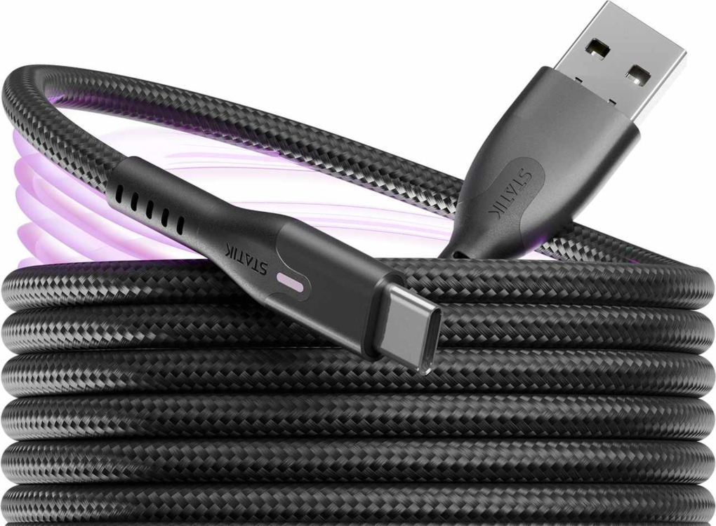 Statik - MagStack Charge/Sync Cable USB-A to USB-C 4ft Black