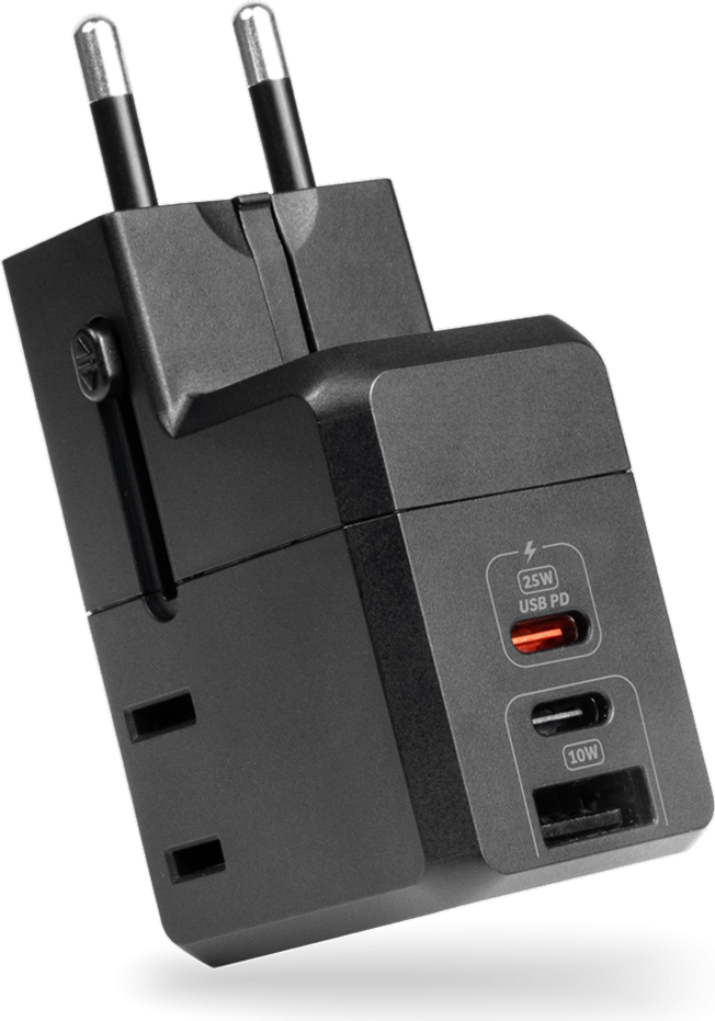 LOGiiX World Travelleer Lite II 25W Adaptateur de voyage (2025) - Noir