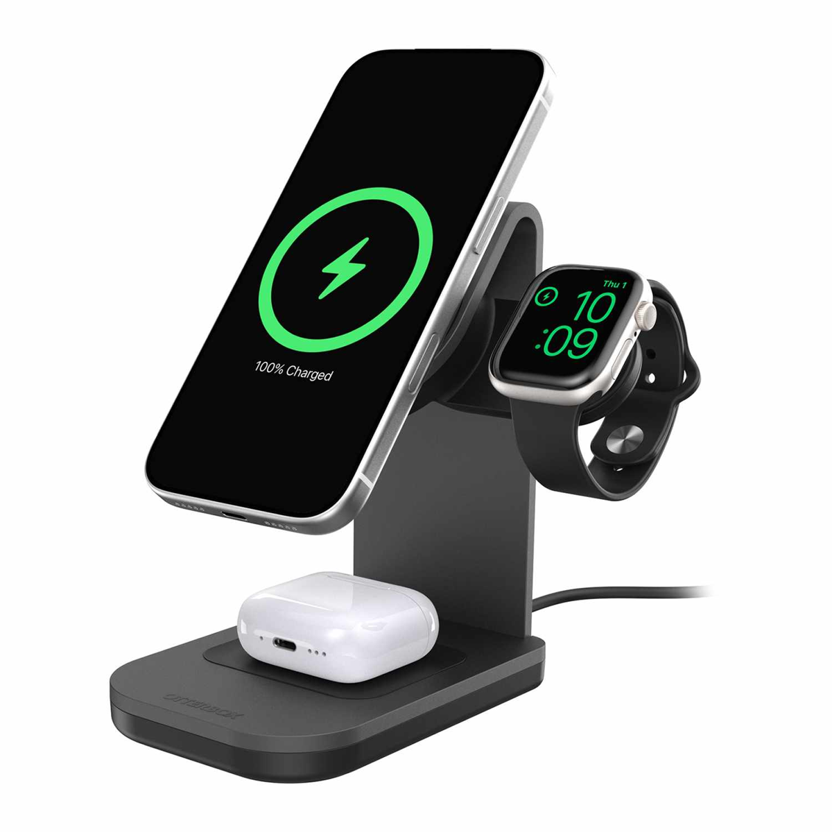 OtterBox - Qi2 3-in-1 Wireless Charging Stand 25W Black