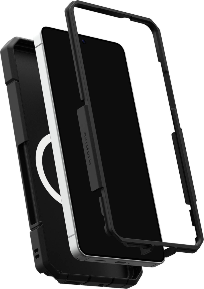 The UAG Trooper case offers 30ft drop protection, a 2-piece design, and a port cover to shield against the elements. Features a traction grip and a built-in magnet module.