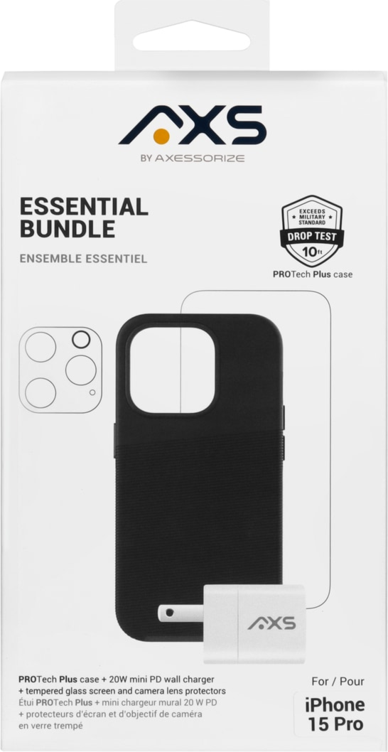 AXS Apple iPhone 15 Pro Essential Bundle | WAVE SANS FIL