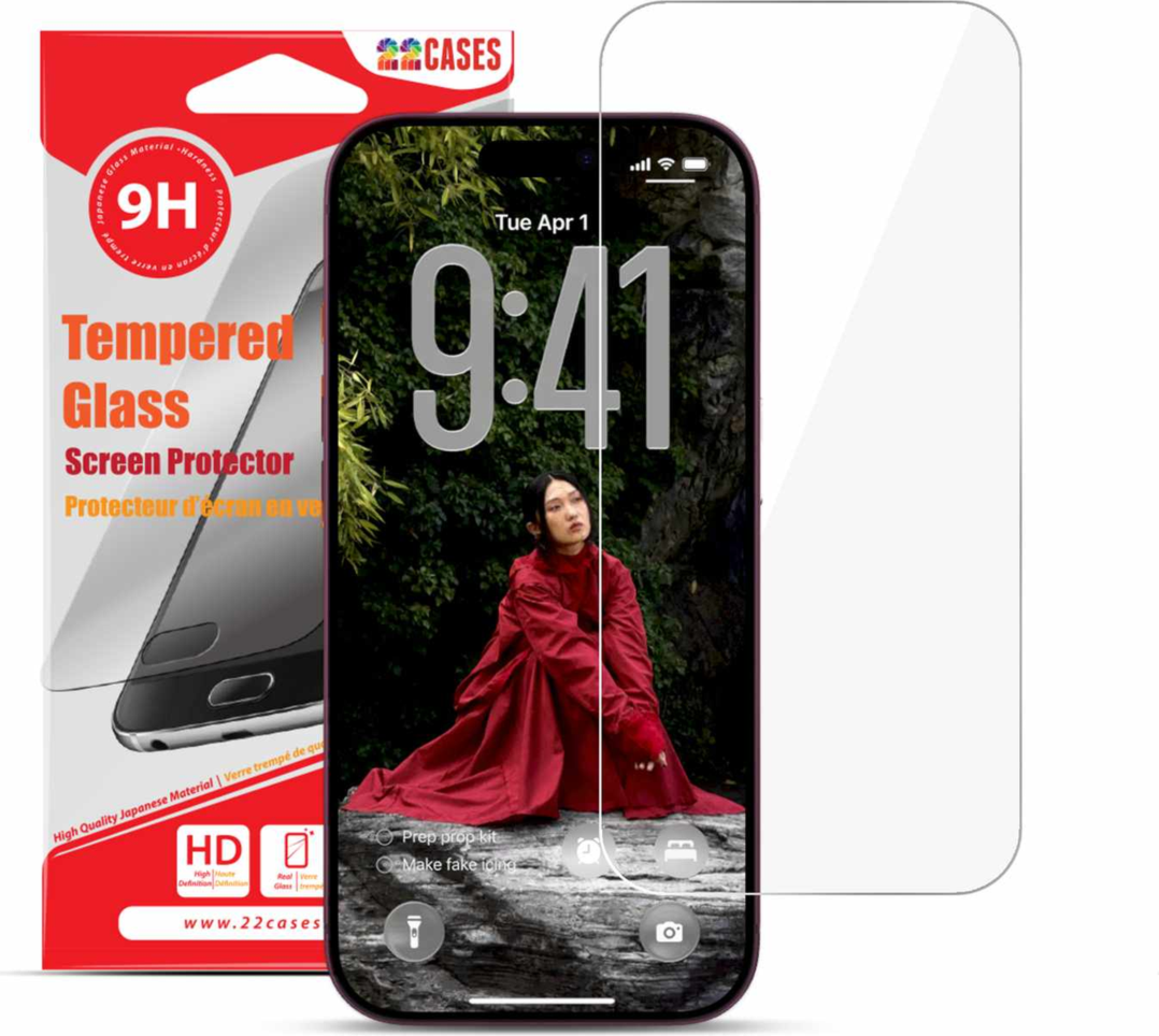 22 Cases - Tempered Glass Screen Protector for iPhone 18 Pro Max clear
