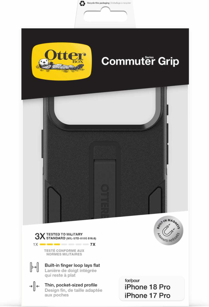 OtterBox - Commuter Grip MagSafe Case Black for iPhone 18 Pro/17 Pro