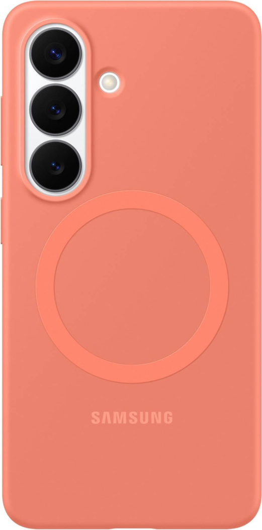 The Samsung Silicone Magnet Case offers a comfortable grip with a silky-smooth finish and a built-in magnet for seamless compatibility with magnetic charging and accessories.