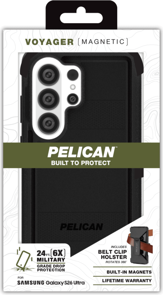 Pelican - Étui Voyager avec aimant et étui pour Samsung Galaxy S26 Ultra - Noir