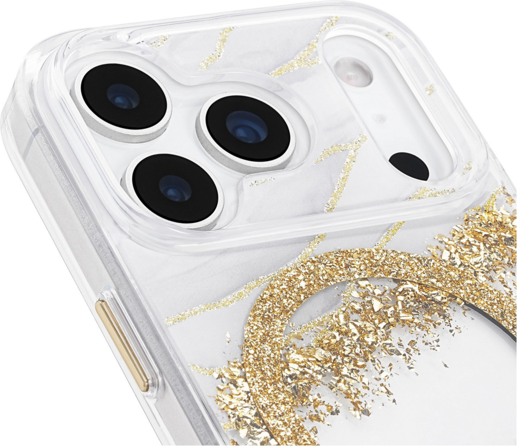 <p>The Case-Mate Karat Granite MagSafe case features a classic white granite design, accented with gold, and offers 12 foot drop protection with MagSafe compatibility.</p>