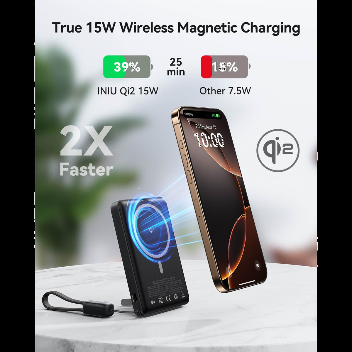 INIU MAGPRO SLIM 10,000mAh POWER BANK - BLACK