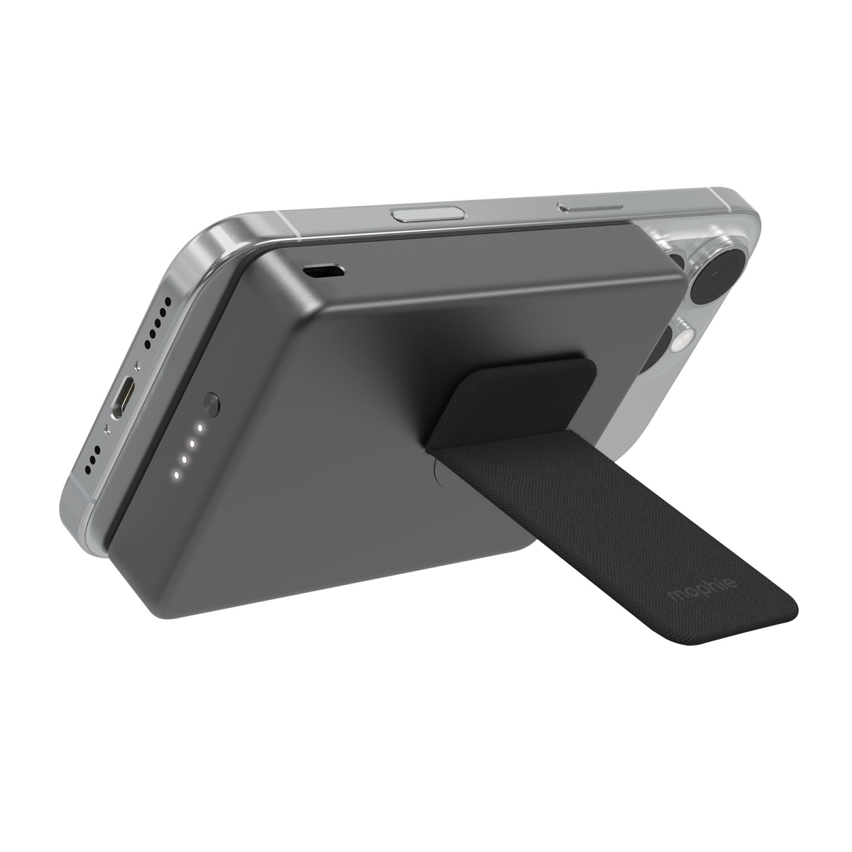 Mophie’s Qi2-certified and Magsafe-compatible Powerstation Wireless with Stand contains a 10,000mAh internal battery and comes with a 30W USB-C PD port and a 180° rotating kickstand.