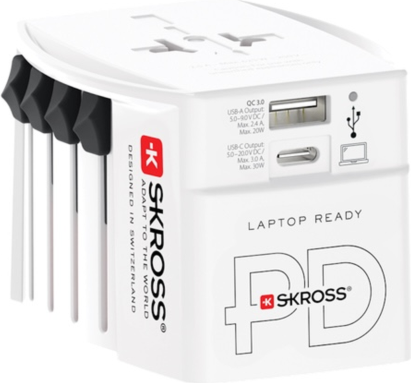 SKROSS World Travel Adapter MUV USB AC30PD - White