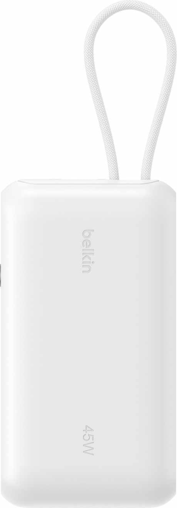 Belkin BPB029bkWH Batterie Externe Ultracharge 10.000 mAh 45W avec Affichage et Câble Intégré Blanc