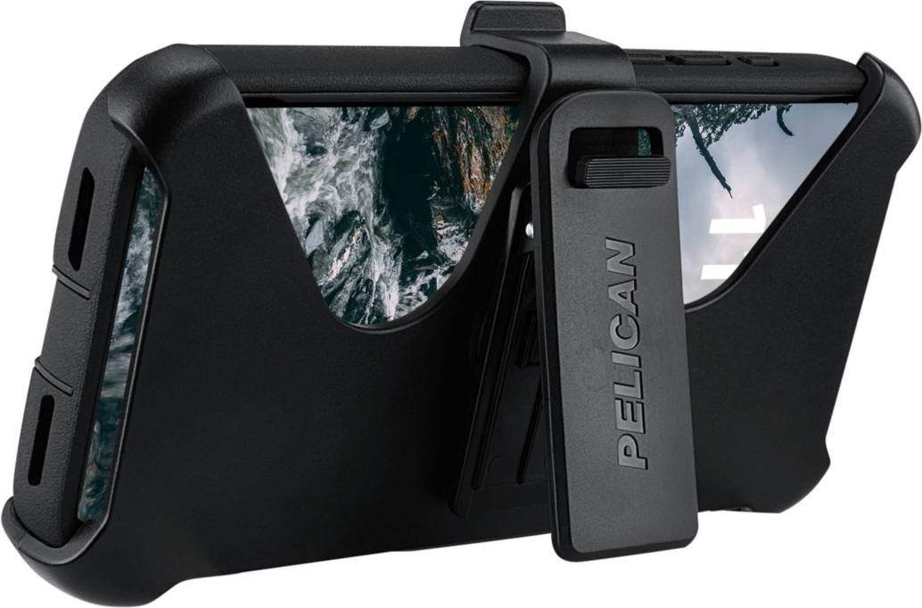 Pelican - Étui Voyager MagSafe avec étui de ceinture pour Apple iPhone 18 Pro Max/17 Pro Max - Noir et transparent