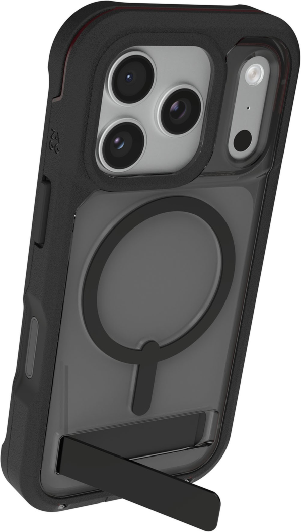 ZAGG - Rainier Snap MagSafe Case with Kickstand for Apple iPhone 17 Pro - Smoke Black