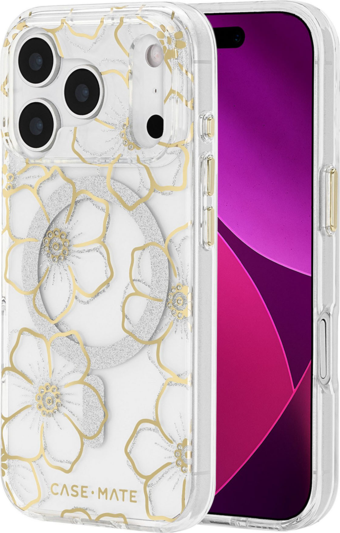 Case-Mate - Étui MagSafe Floral Gems pour Apple iPhone 17 Pro - or