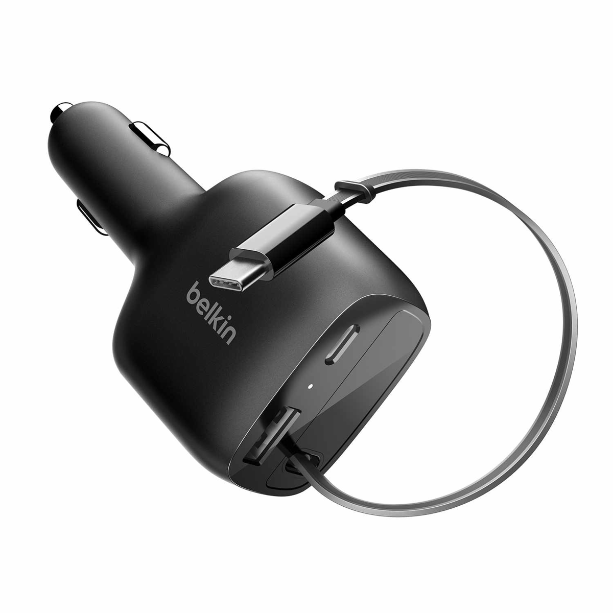 Belkin CCC001fqBK Chargeur de Voiture Rétractable BoostCharge 75W Noir