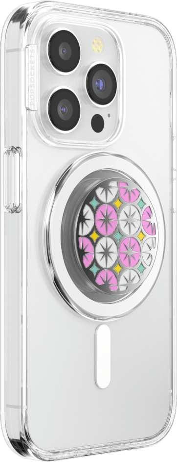 PopSockets 807477 PopGrip pour MagSafe Rond avec Anneau Adaptateur Enamel Atomic Wallpaper