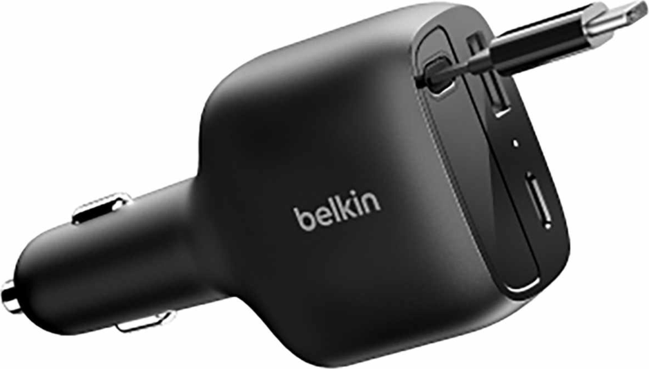 Belkin CCC001fqBK Chargeur de Voiture Rétractable BoostCharge 75W Noir