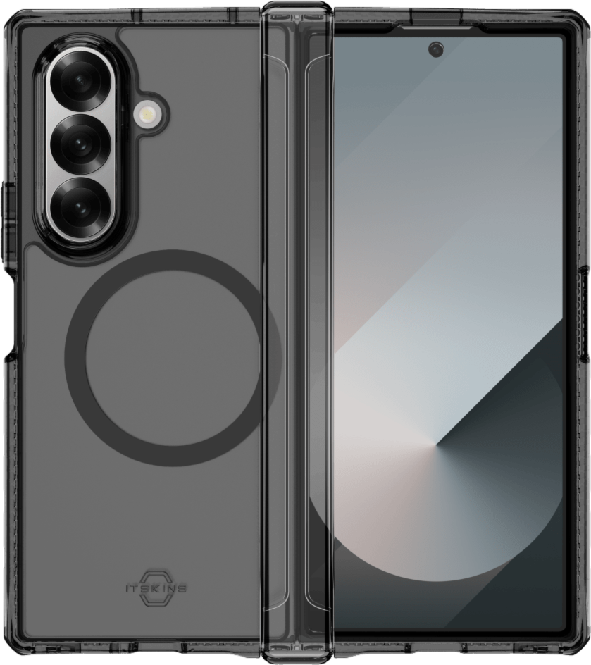 ITSKINS - Hybrid_R Clear Hinge MagSafe Case for Samsung Galaxy Z Fold7 - Smoke And Transparent